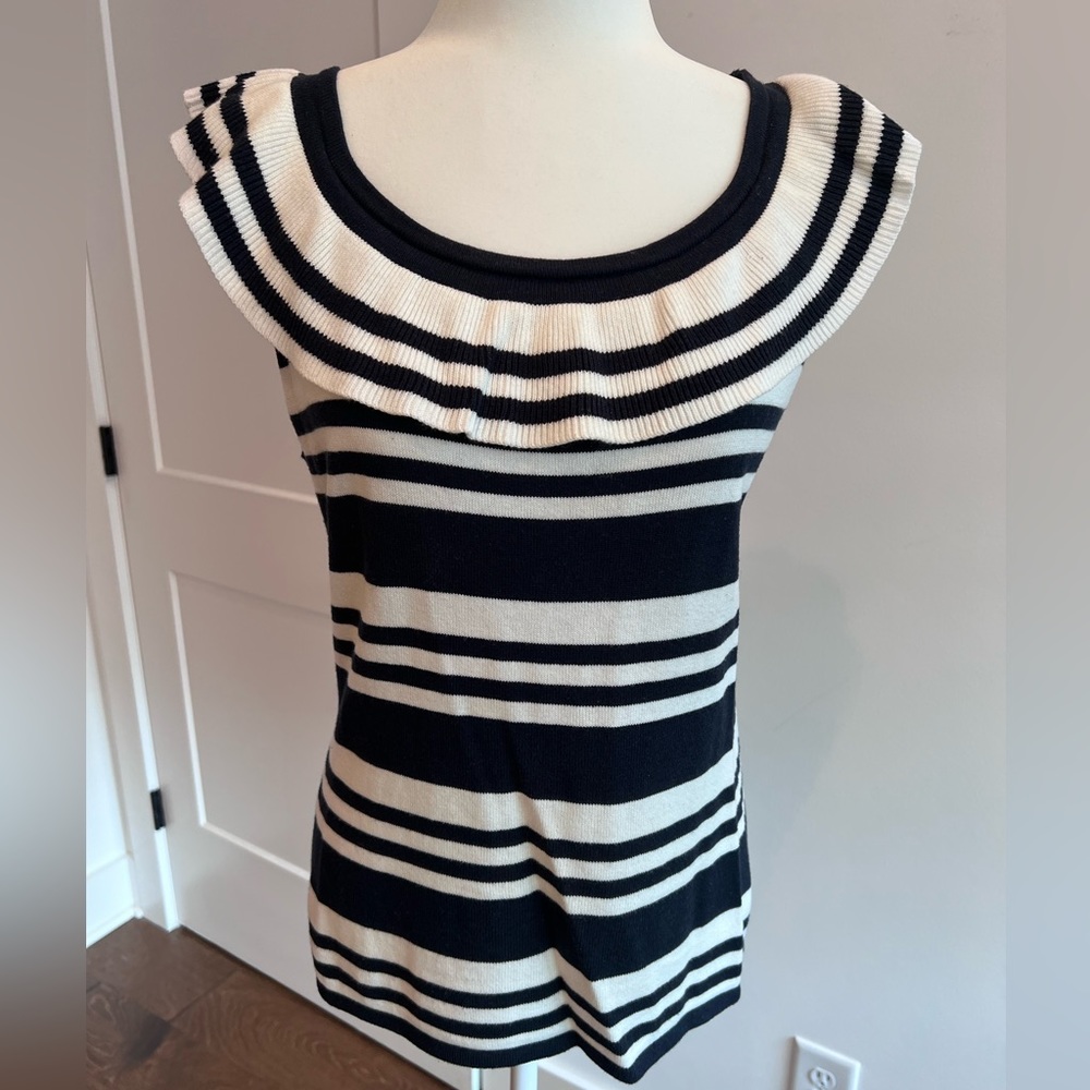 LOFT Ruffled Neck Sweater Tank